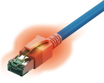 EasyLan S/FTP DualBoot® LED Kabel Cat.6A (Class EA), LSOH, blauw, 1 m