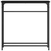 Wandtafel met plank Zwart Eiken 75 x 19,5 x 75 cm Bewerkt hout - thumbnail