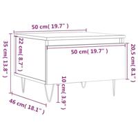 Salontafels 2 st 50x46x35 cm bewerkt hout wit - thumbnail