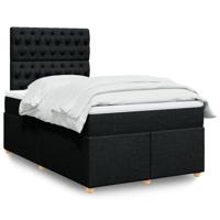 Boxspring met matras stof zwart 120x190 cm - thumbnail