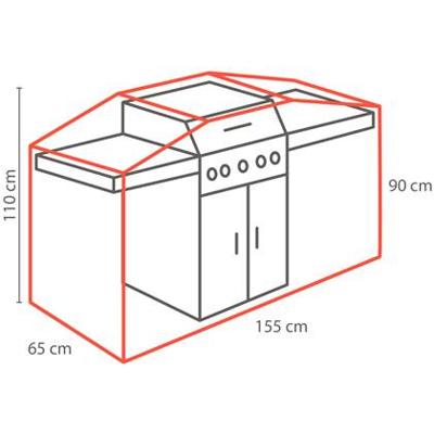 Outdoor Covers barbecue hoes - grijs - 175x65x110 cm