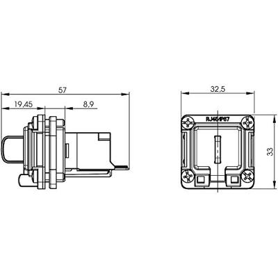 Telegärtner 100022954 STX V6 RJ45-flensset variant 6 Koppeling, inbouw Aantal polen: 8P8C Lichtgrijs 1 stuk(s)