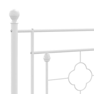 Bedframe met hoofdbord metaal wit 140x190 cm - thumbnail