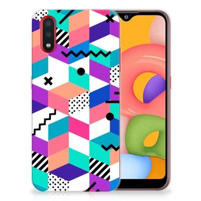 Samsung Galaxy A01 | TPU Hoesje | Blokken Kleurrijk