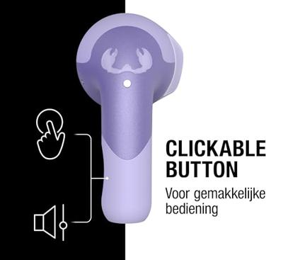Fresh 'n Rebel Twins Blaze Bluetooth Oordopjes In Ear met Wind Noise Cancelling, Draadloze Oortjes met Bluetooth 5.3, met ENC-microfoon, IPX4 spatwaterdicht, 32 uur speeltijd (Paars)