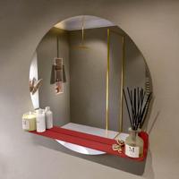 MONDIAZ SPOT spiegel rond 90cm met Spiegelplanchet kleur Fire. - thumbnail