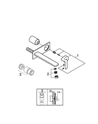 GROHE Lineare New waterbesparende afbouwdeel inbouw wandkraan L-size met uitloop 20.7cm supersteel 23444dc1
