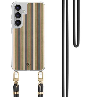 Samsung Galaxy S25 FE hoesje met zwart koord - Urban stripes