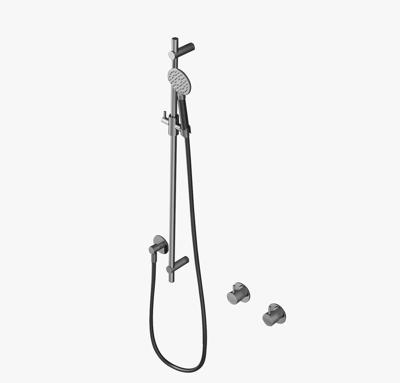 Glijstangset Hotbath Cobber Met Wandaansluitbocht En Handdouche Verouderd IJzer Glijstangset Hotbath Cobber Met Wandaansluitbocht En Handdouche Verouderd IJzer