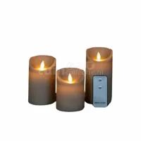 LED Kaarsen Wax Taupe 3st - thumbnail