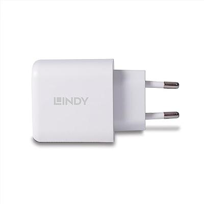 LINDY 30W USB Type A & C Charger USB-oplader 30 W 1x USB-A, 1x USB-C Wit Binnen