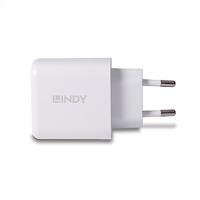 LINDY 30W USB Type A & C Charger USB-oplader 30 W 1x USB-A, 1x USB-C Wit Binnen - thumbnail