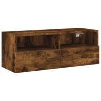 Tv-wandmeubel 80x30x30 cm bewerkt hout gerookt eikenkleurig - thumbnail