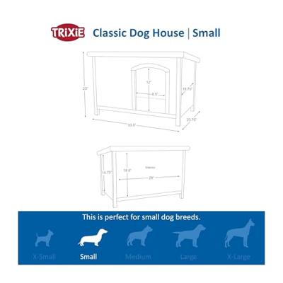 TRIXIE NATURA HONDENHOK CLASSIC PLAT DAK GRIJS 85X60X58 CM