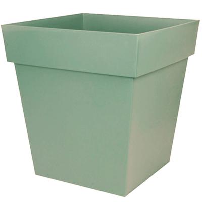 EDA PLASTIQUE - Vaso da fiori quadrato Tuscany - 32 x 32 x H 32 cm - 22 L - Verde alloro