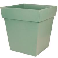 EDA PLASTIQUE - Vaso da fiori quadrato Tuscany - 32 x 32 x H 32 cm - 22 L - Verde alloro - thumbnail