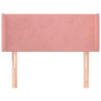 Hoofdbord met randen 103x16x78/88 cm fluweel roze