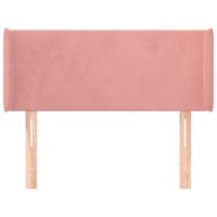 Hoofdbord met randen 103x16x78/88 cm fluweel roze - thumbnail