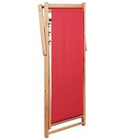 Strandstoel inklapbaar stof en houten frame rood - thumbnail