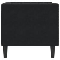 Fauteuil Chesterfield-stijl fluweel zwart - thumbnail