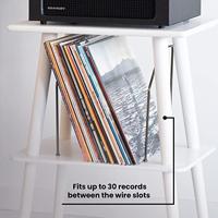 Crosley Manchester White tafeltje voor platenspeler en platen 50 albums - thumbnail