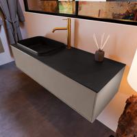 Badkamermeubelset Mondiaz Erin 120 cm met 1 Lade met RIDGE Wastafel Links Urban met 1 kraangat Greeploos Mat Smoke - thumbnail