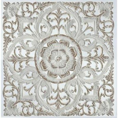Wanddecoratie DKD Home Decor Wit Mandala Hout MDF (60 x 2 x 60 cm)