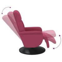 Fauteuil verstelbaar met voetensteun fluweel wijnrood - thumbnail