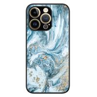 iPhone 14 Pro Max glazen hardcase - Marble sea - thumbnail