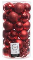 Kerstbal glans mix dia 6 cm kerstrood Decoris - Decoris - thumbnail