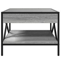 Salontafel met Infinity LED 50x50x38 cm grijs sonoma eikenkleur - thumbnail