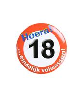 Paperdreams Button klein - 18 jaar verkeersbord - thumbnail