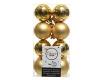 Decoris Kerstballen kunststof goud dia 4cm 16dlg - thumbnail