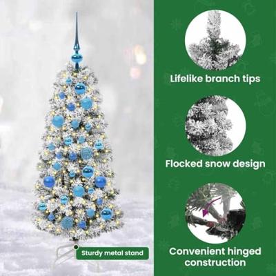 VidaXL Kunstmatige inklapbare kerstboom groen en wit 120 cm