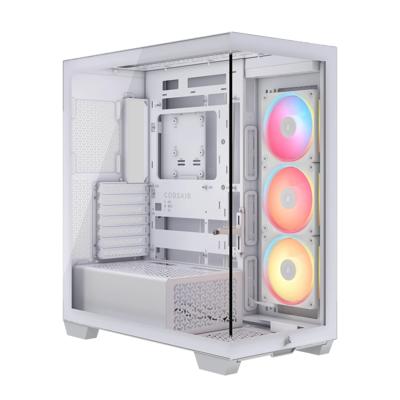 Case per PC - CORSAIR - Mid-Tower in vetro temperato 3500X LXR LINK - 3 ventole RGB a rotore inverso - Bianco