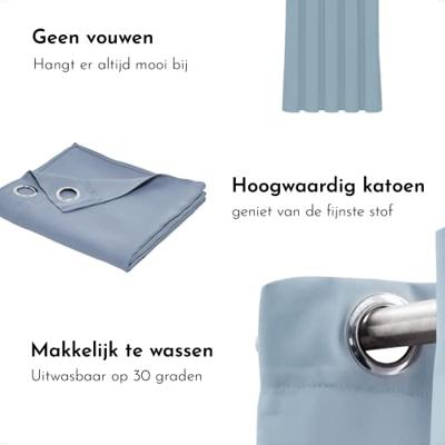 Gordijn met oogjes - 140x240 - denim - Vandaag Estistial - 356011