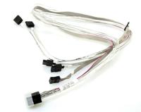 Supermicro - SAS interne kabel - met zijbanden - 4x Mini SAS HD (SFF-8643) (M) naar SATA, zijband (V) - 9090757575 cm - thumbnail