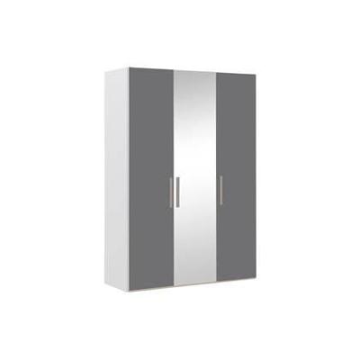 Goossens Kledingkast Easy Storage Ddk, Kledingkast 153 cm breed, 220 cm hoog, 2x glas draaideur en 1x spiegel draaideur midden