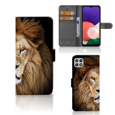 Samsung Galaxy A22 5G | Telefoonhoesje | Met pasjeshouder | Leeuw