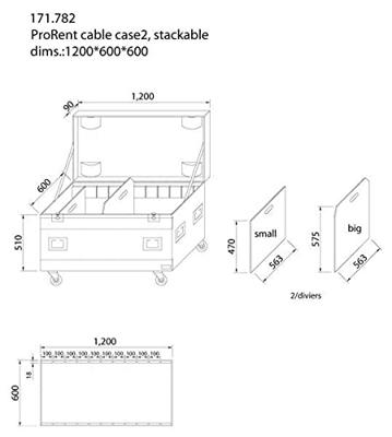 Power Dynamics PD-FA1 Kabel flightcase 2D