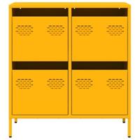 Dressoir 68x39x73,5 cm koudgewalst staal mosterdgeel - thumbnail