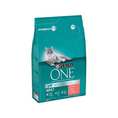 Purina One Adult met zalm kattenvoer 3 kg - thumbnail
