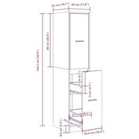 Apothekerskast 30x41x144,5 cm bewerkt hout gerookt eikenkleurig - thumbnail
