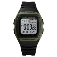 SKMEI 1278 modieuze outdoor 50m waterdichte digitale horloge student sport polshorloge ondersteuning 5 groep wekkers (Army Green) - thumbnail
