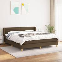 Boxspring met matras stof donkerbruin 180x200 cm - thumbnail