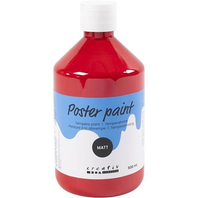 Creativ Company Tempera verf mat, donkerrood, 500 ml/ 1 fles