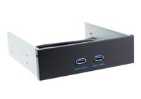 5 25-inch 2 poorten USB3.0 Floppy Bay Panel voornaaf Spilitter met Power Adapter - thumbnail