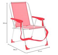 Marbueno Vouwstoel Aluminium Coral Strand en Zwembad 53X56X78 cm 10356 - thumbnail