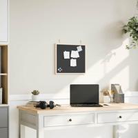 Krijtbord met massief grenenhouten lijst 40x40 cm zwart - thumbnail