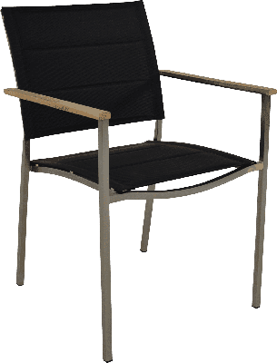 Marmaris RVS zwarte Stapelstoel - Set van 4 stuks